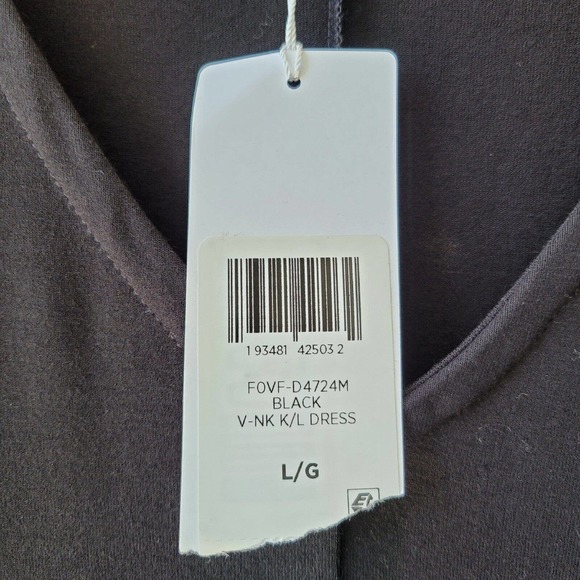 Eileen Fisher Women's Black Viscose Jersey Calf Length Dress Size Large NEW - Picture 4 of 5